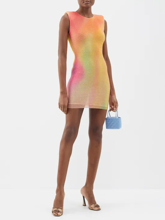 SELF-PORTRAIT CRYSTAL-EMBELLISHED MESH MINI DRESS TheLuxeLend SELF-PORTRAIT CRYSTAL-EMBELLISHED MESH MINI DRESS TheLuxeLend