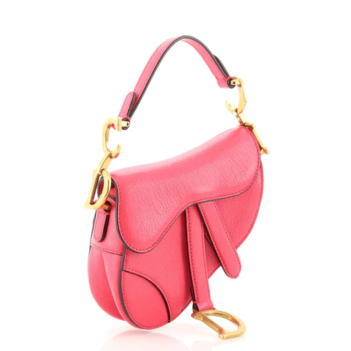 CHRISTIAN DIOR PINK MICRO SADDLE BAG