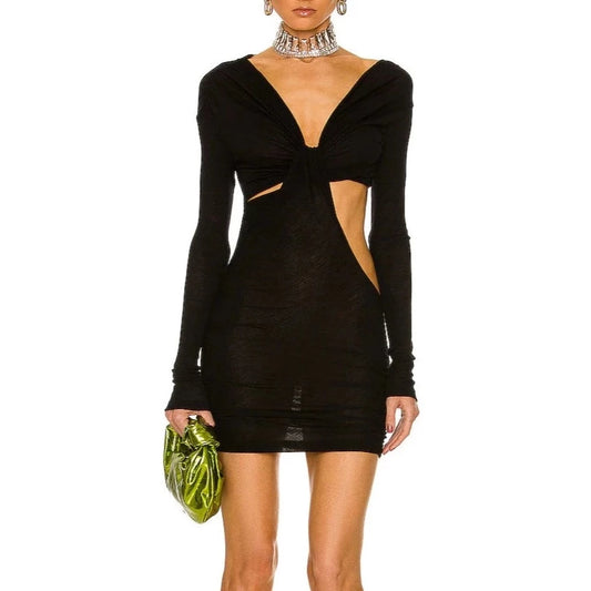 LAQUAN SMITH TWIST CUTOUT MINIDRESS