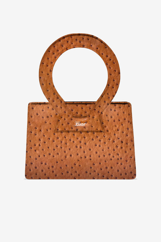 LUAR TAN OSTRICH LARGE ANA TOTE