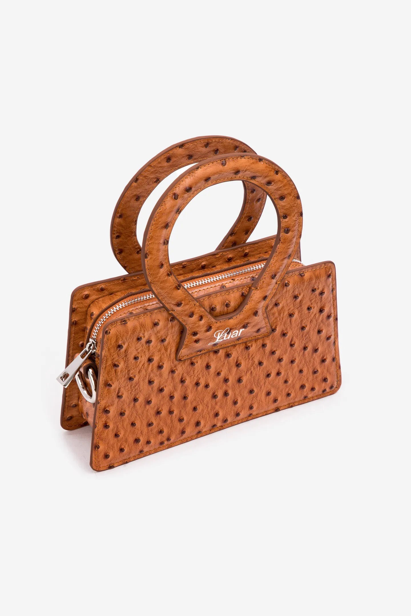 LUAR OSTRICH EMBOSSED SMALL ANA BAG