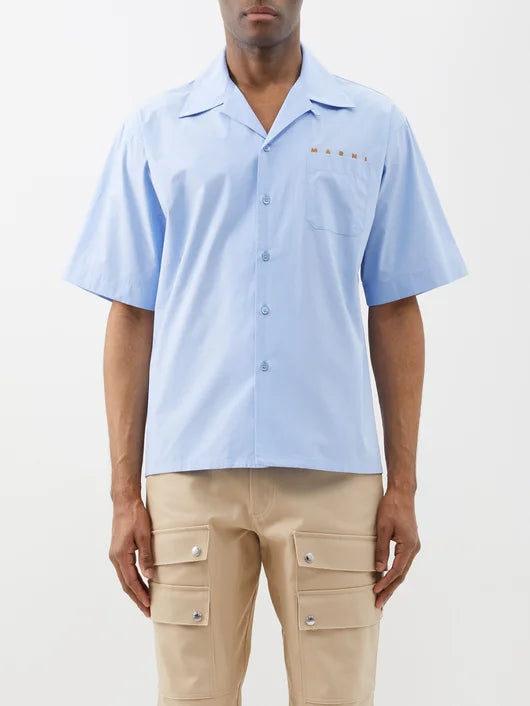 MARNI LOGO PRINT BOWLING SHIRT