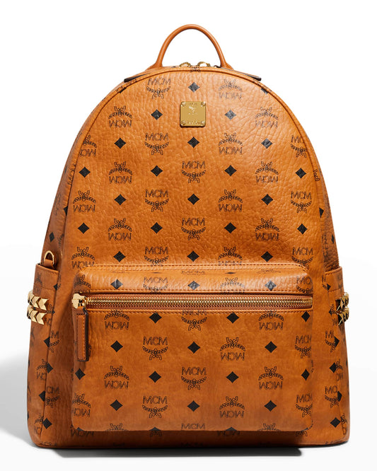 MCM COGNAC STARK SIDE STUD BACKPACK