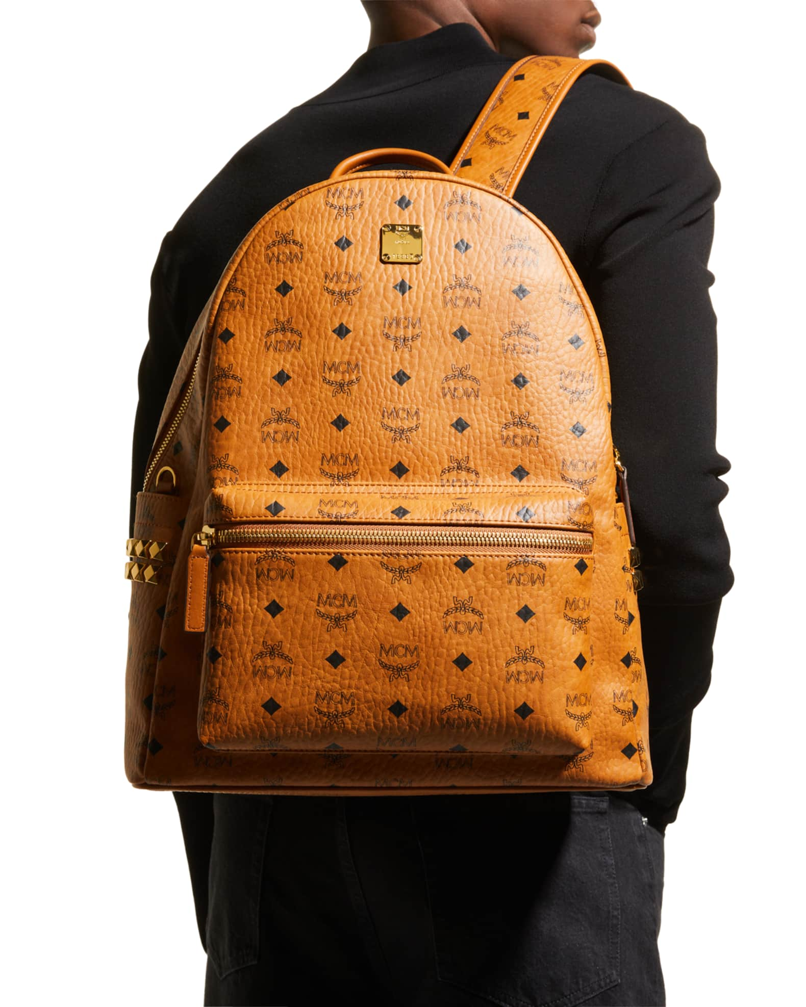 Mcm backpack best sale cognac medium