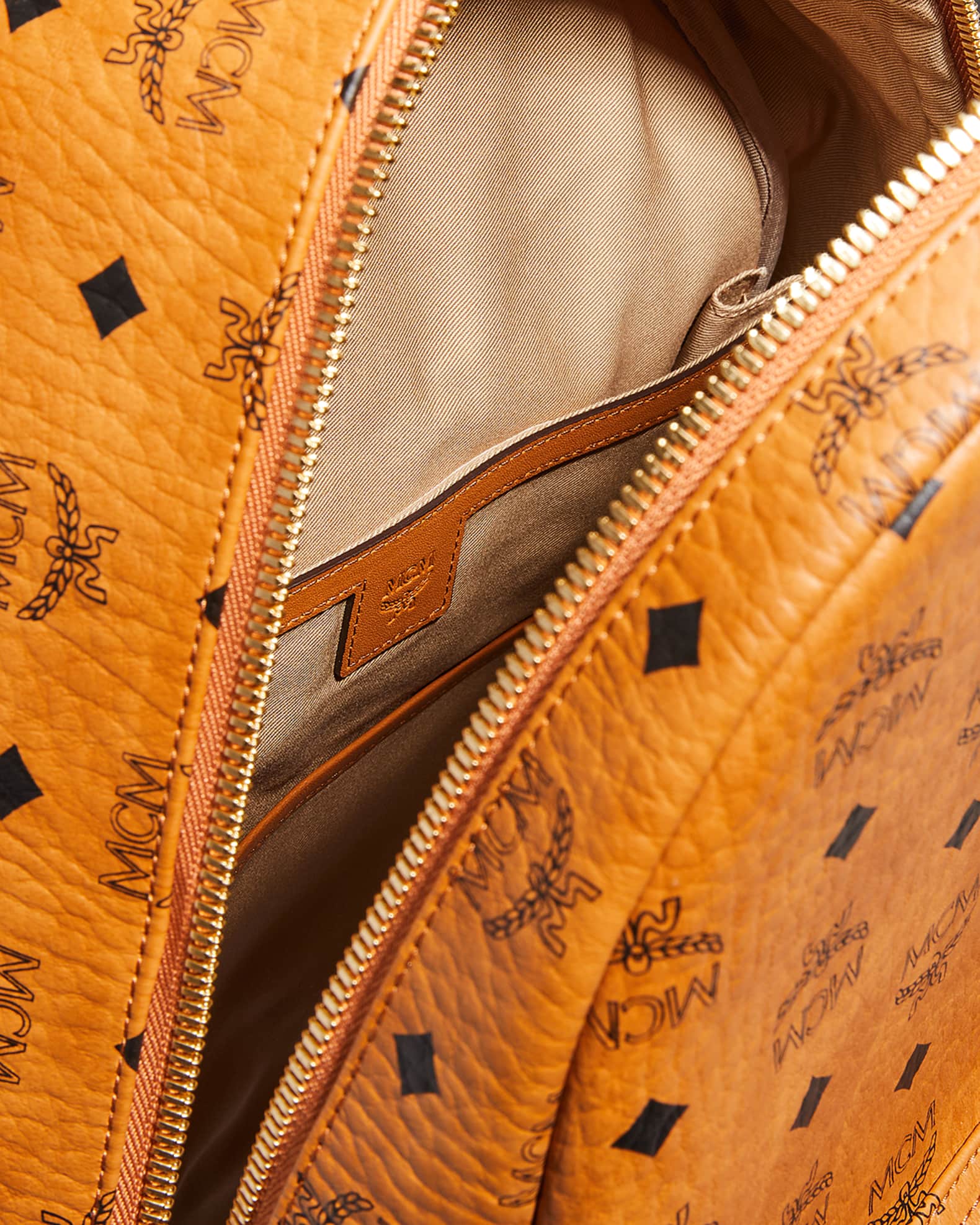 cognac yellow leather backpack MCM COGNAC STARK SIDE STUD BACKPACK – TheLuxeLend