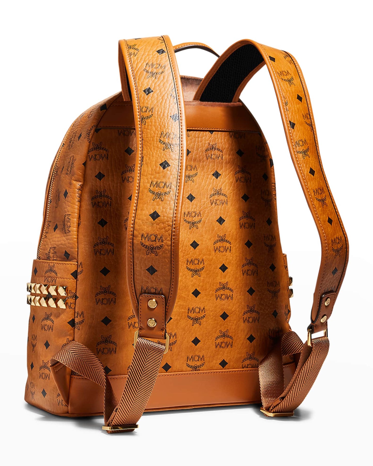 MCM COGNAC STARK SIDE STUD BACKPACK