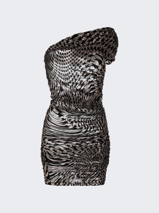 MUGLER PRINTED MESH MINIDRESS