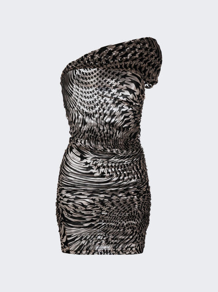 mugler mesh dress MUGLER PRINTED MESH MINIDRESS