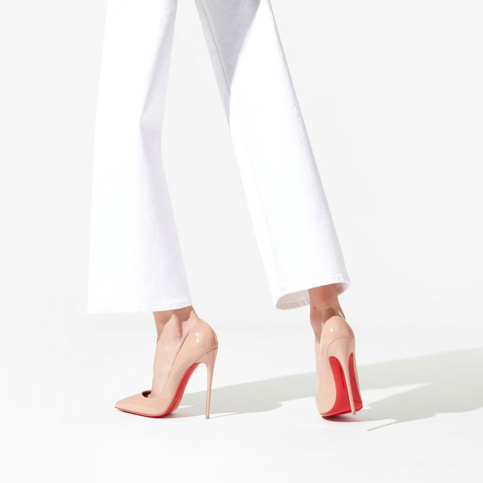 CHRISTIAN LOUBOUTIN NUDE SO KATE PATENT POINTED-TOE PUMP