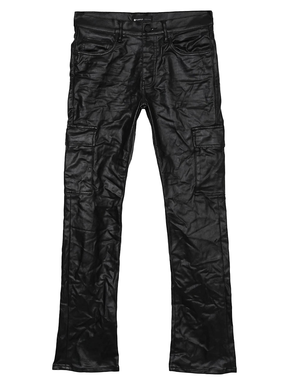 PURPLE BRAND CRINKLED FAUX LEATHER CARGO PANTS FOR RENT