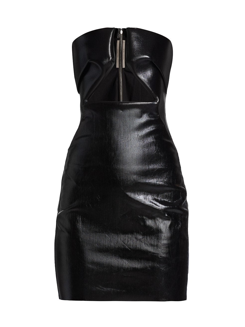 RICK OWENS STRAPLESS PRONGED CUTOUT MINIDRESS