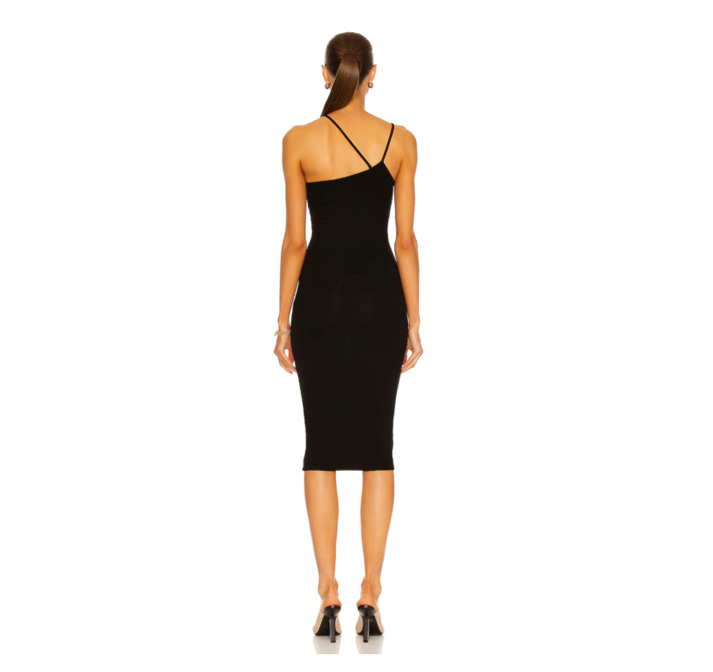 ENZA COSTA ASYMMETRIC MIDI DRESS