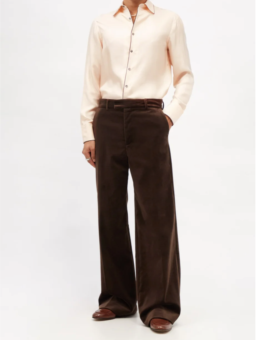 Silk Satin shirt for men wit loose trousers