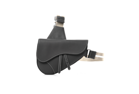 CHRISTIAN DIOR GRAINED SADDLE BAG