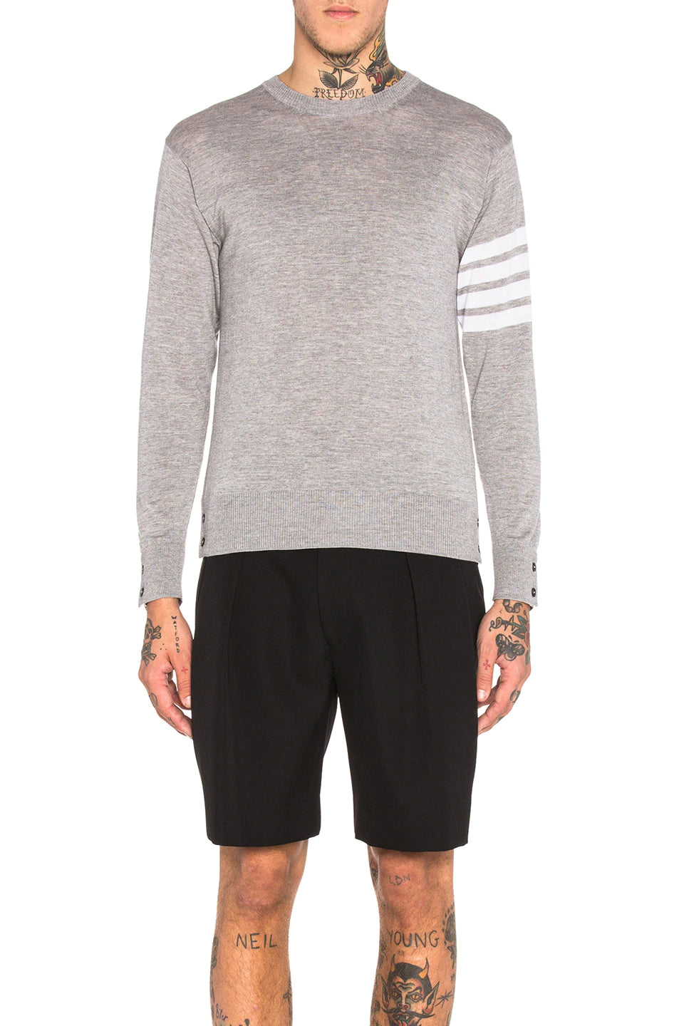 THOM BROWNE CLASSIC MERINO CREWNECK SWEATER