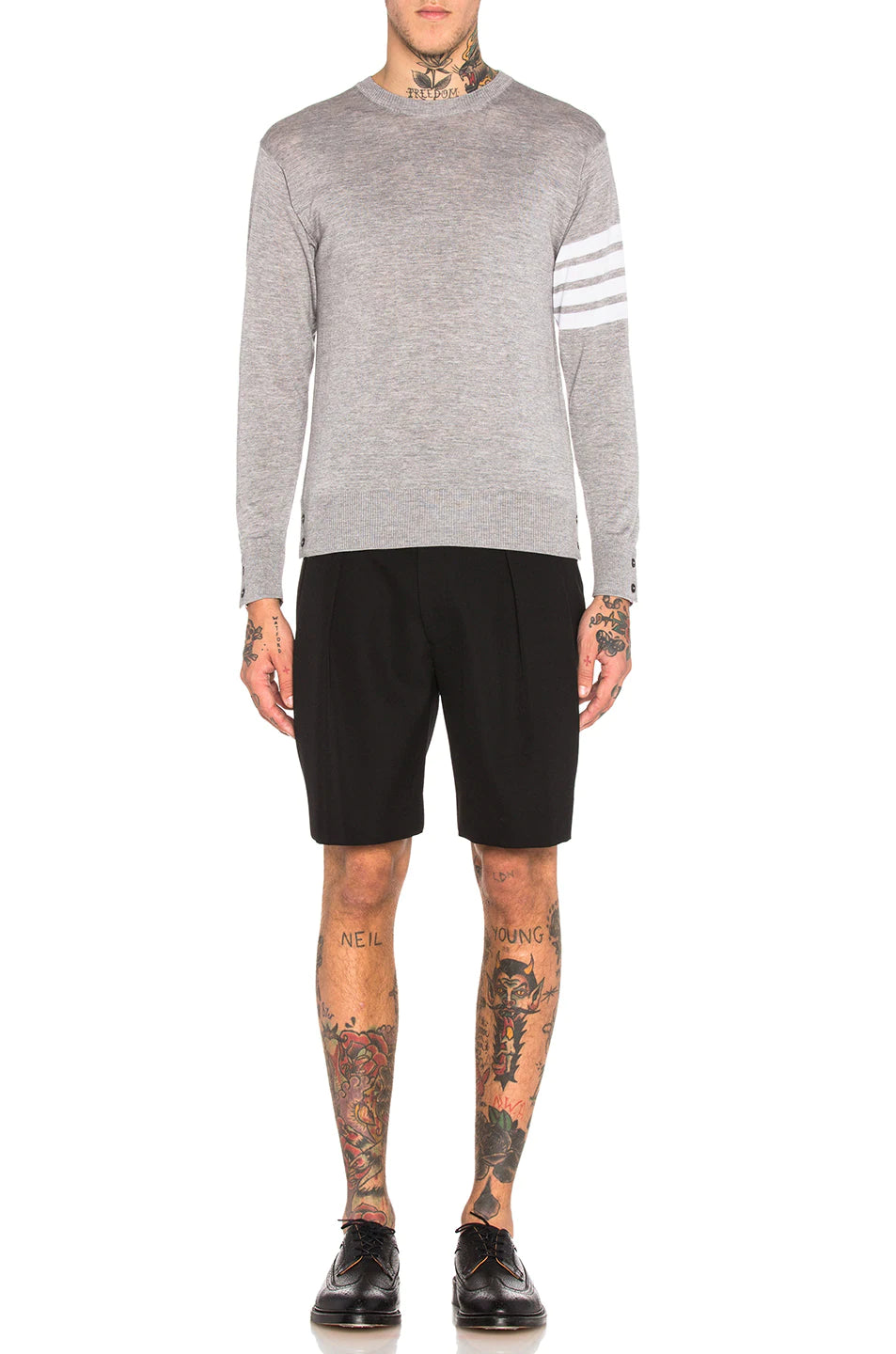 THOM BROWNE CLASSIC MERINO CREWNECK SWEATER