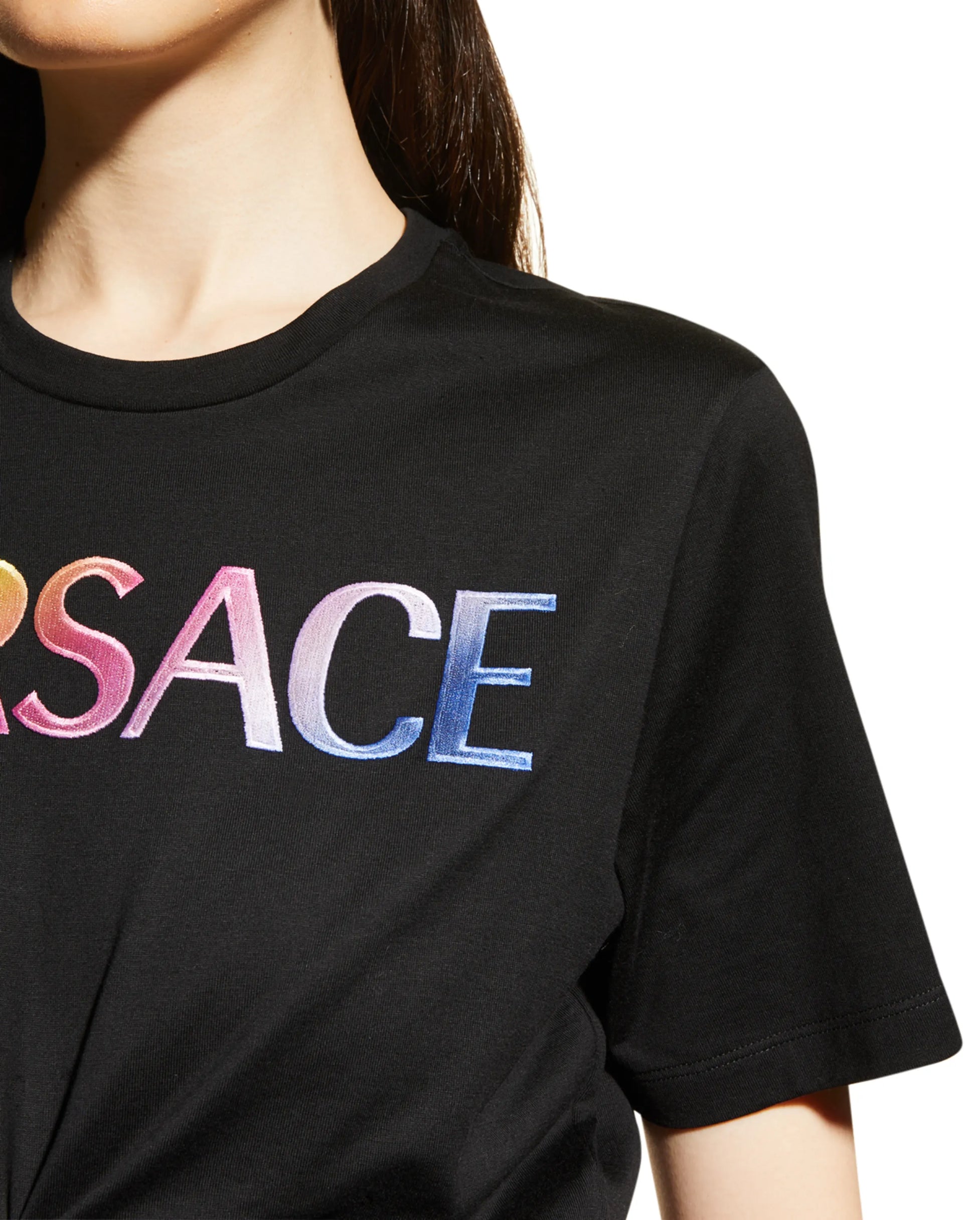 Versace V-Emblem Crop T-Shirt