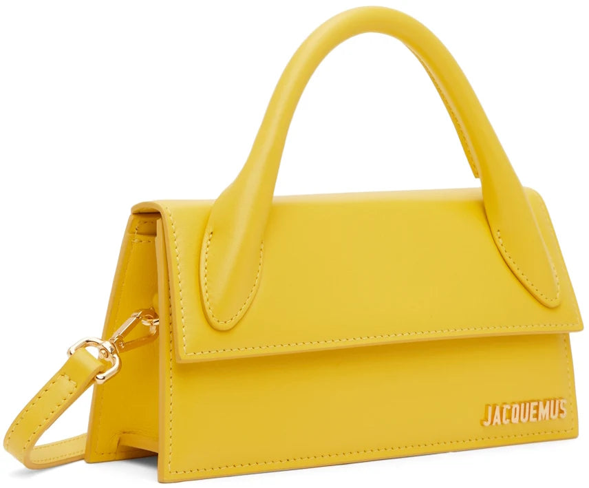 Le Chiquito Long Leather Shoulder Bag in Yellow - Jacquemus